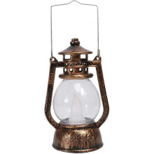 Hurricane Light Portable Battery Powered Storm Light Retro Bronze Oil Lamp for Home Bar Garden Campi