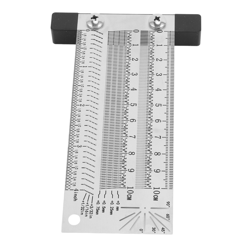 4 Inch Stainless Steel T-Square Marking Ruler For Woodworking, 0.25Mm Accuracy 9451347154757