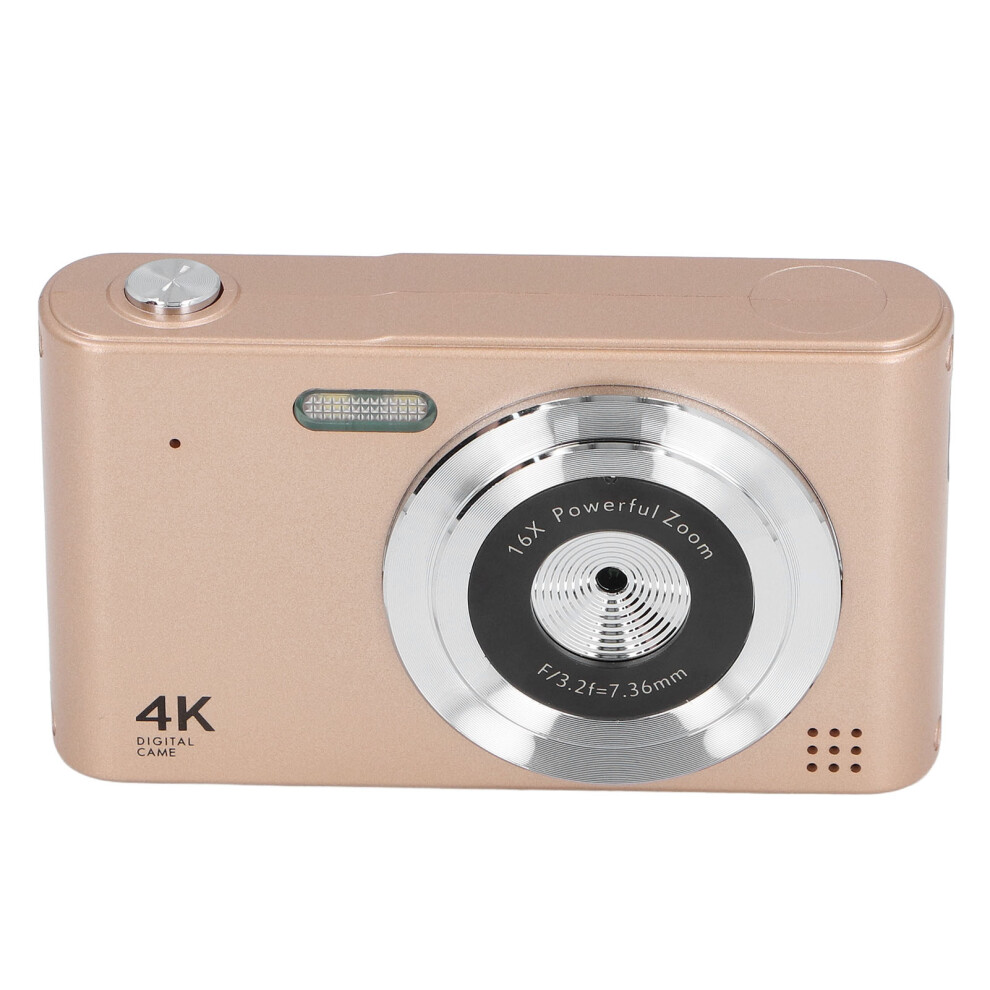 Hd Digital Camera 48Mp 4K 2.4In Travel With 16X Zoom Gold 7631347152034