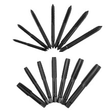 14Pcs Machine Thread Tap High Speed Steel Straight Flute Screw