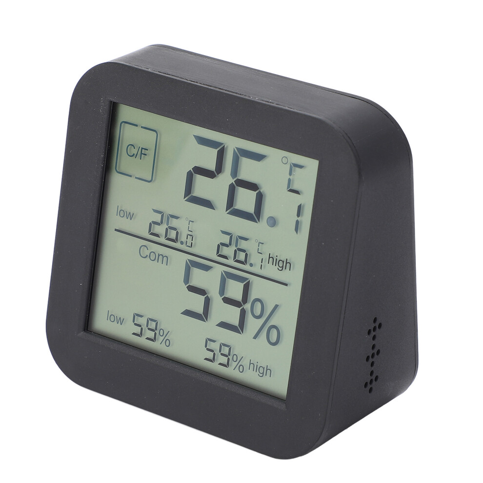 Digital Thermometer Hygrometer With Timer, Lcd Backlit Display, Abs Black 7901347156173