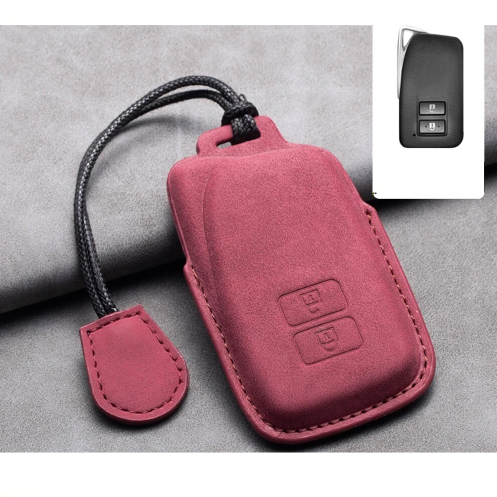 Leather Car Key Cover Case Holder For Lexus Nx Is Rx Es Gx Lx Ls Ux Gs 200 260 300 350 With D- Keyring Red 6038364183118