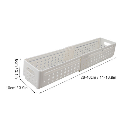 3 Pcs Retractable Plastic Storage Bin Set for Kitchen, Space Saver, Multi-Purpose 1