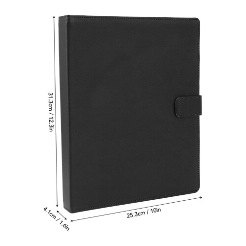 PU Leather Black A4 Music Folder with Page Numbers 30 Sheets Waterproof 1