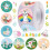 2pack Easter Stickers Decorations -1.5 inch Happy Easter Egg Bunny Sticker Roll Waterproof Holiday S 1