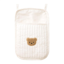 Baby Bedside Storage Bag Cradle Organizer Pockets - White Small, Bassinet & Crib Nursery Storage 28x18x0.3/36x27.5x0.3