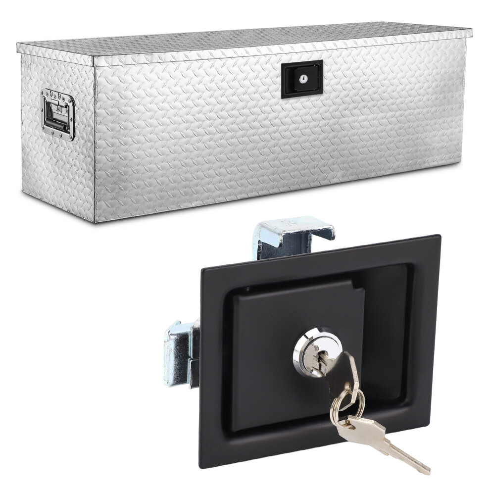 Carbon Steel Toolbox Latch With 2 Keys - 3.3X2.7in Flush Mount Lock 6911347190696