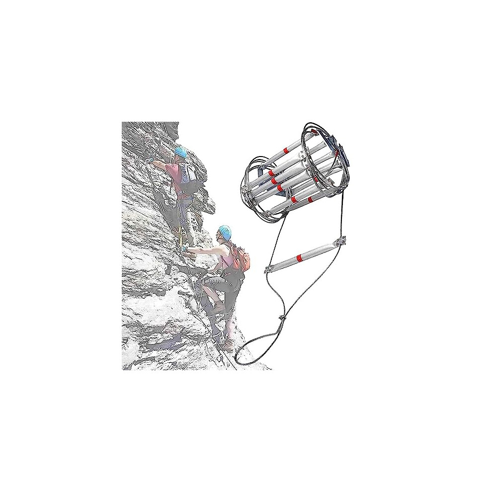 Fire Escape Ladder Rope With Carabiners, Fire Retardant Emergency Escape Ladder, Multifunctional Safety Rope For Outdoor Use 9016109695239