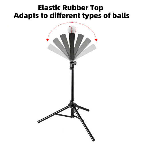 Portable Baseball Hitting Tee with Non-Slip Base Height Adjustable 2