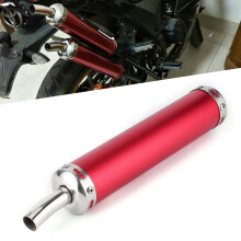Stainless Steel Auspuffdämpfer Schalldämpfer 20mm für 2-Takt Motorrad Rot