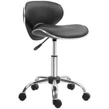 Black Adjustable Rolling Salon Chair with Swivel Function Spa & Beauty Stool for Hairdressing Durable and Ergonomic Design