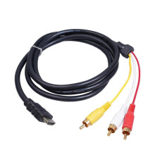 2024 Hdmi To Rca Cable 1080p Hdmi Male To 3rca Video Audio Av  Male M/m Connector Adapter Cable