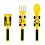 2024 Children'S Tableware Three Sets Cutlery Set Dinneractive Car Bulldozer Fork Spade 1