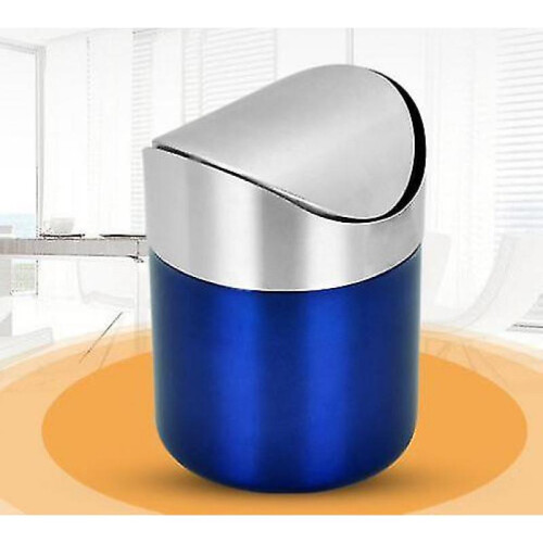 Bathroom trash can in stainless steel silver finish with flap.