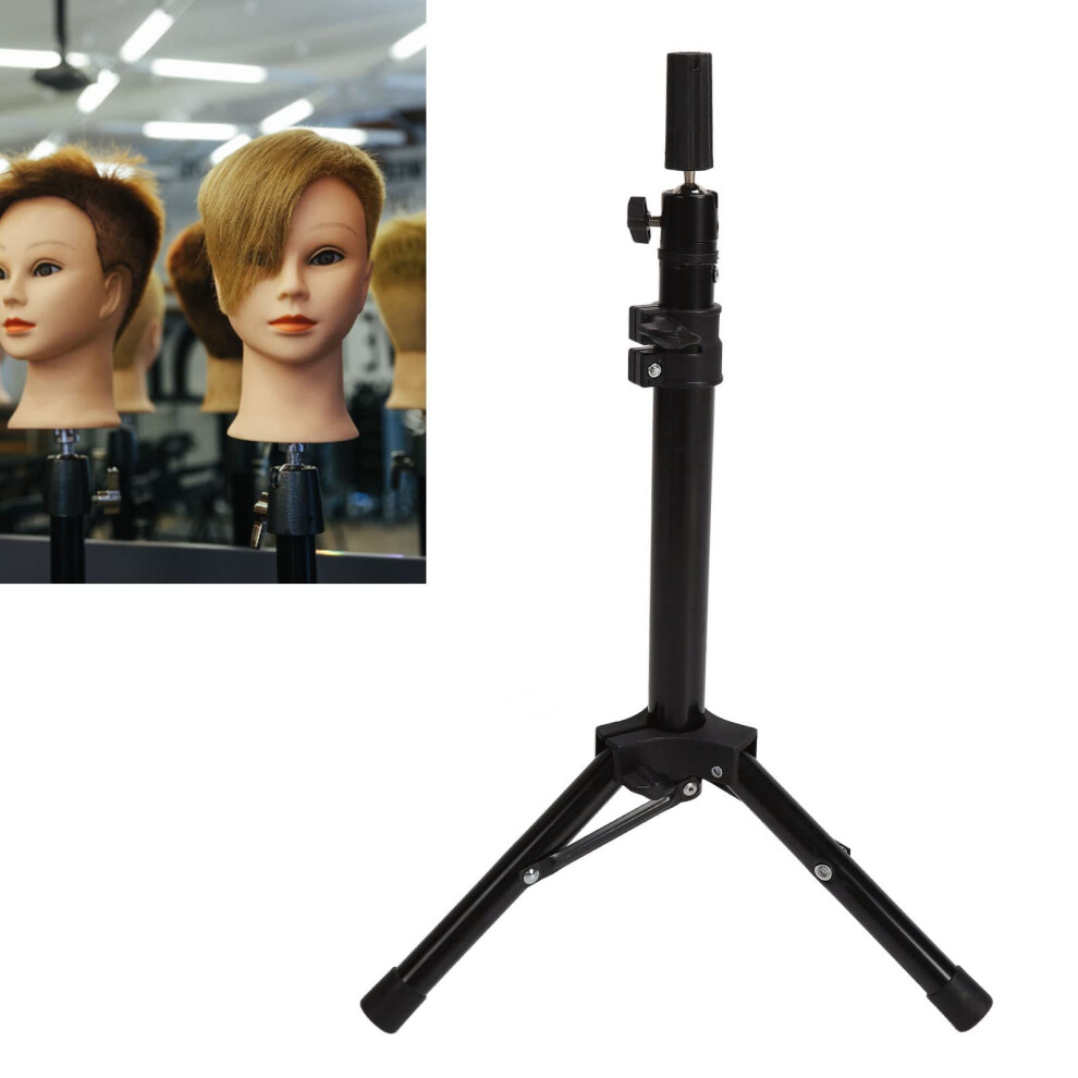 Mannequin Head Tripod Stand, Adjustable Foldable Alloy Wig Holder For Hairdressing Training And Styling, Portable Design 6038364186379