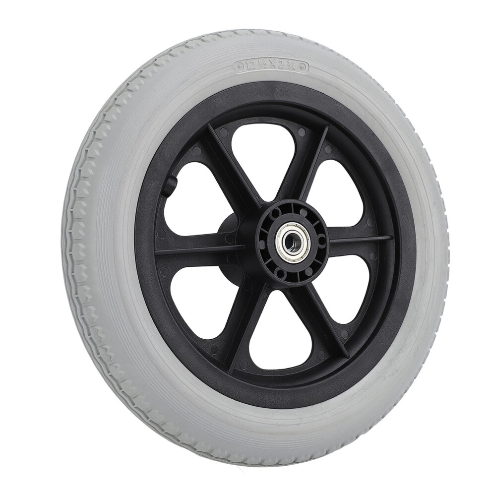 12In Wheelchair Caster With Solid Pu Wheel Non Slip - Replacement Part Gray 3311347246745