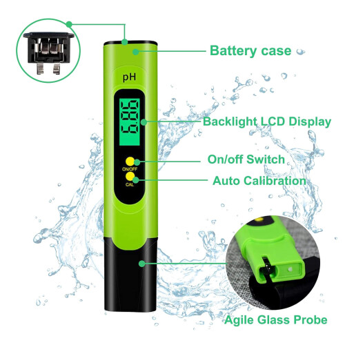 PH Meter Digital Water Quality Monitors Tester 0-14 for-Yellow 2