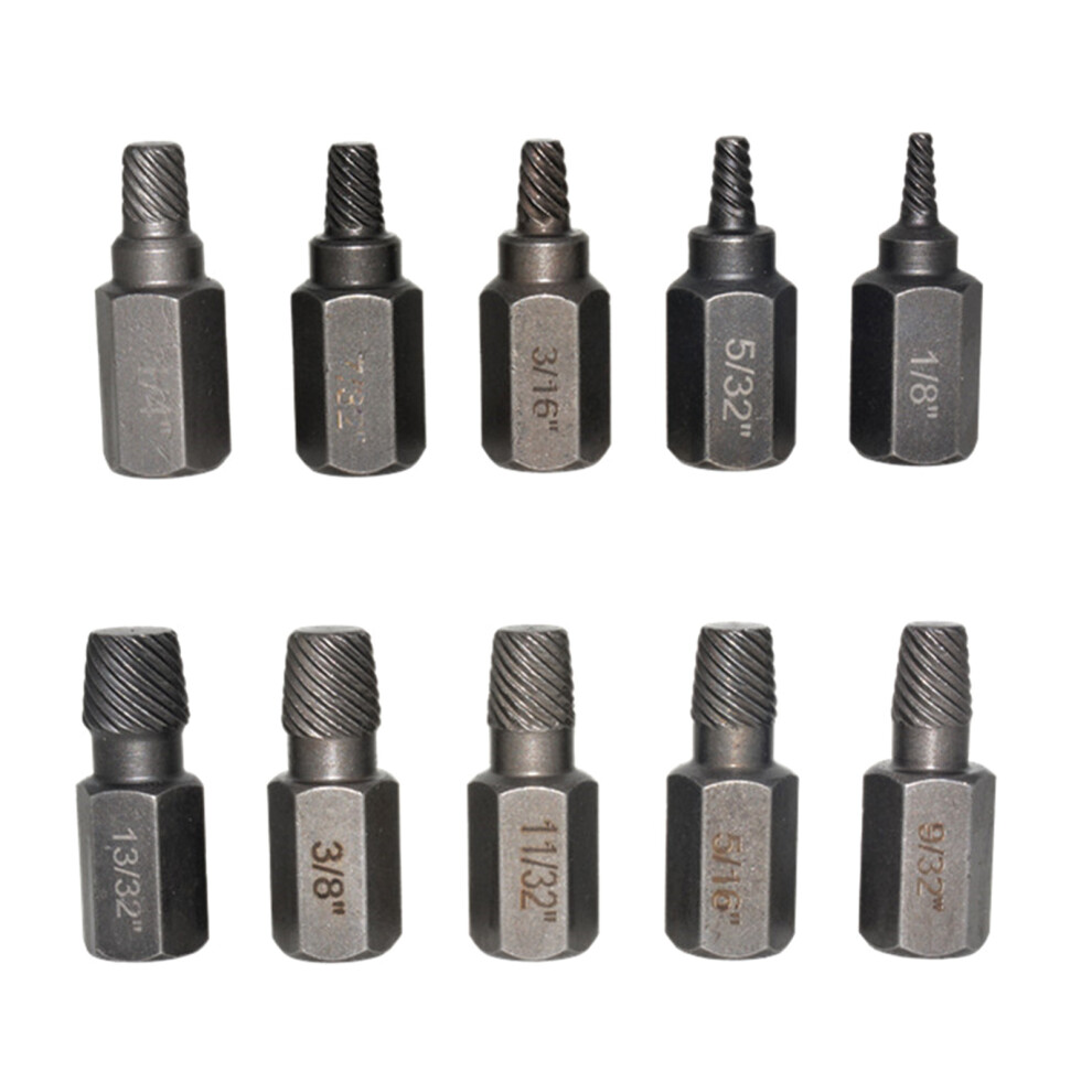 10Pcs Screw Extractor Damaged Screw Remover Set Drill Bit Broken 7754000077212