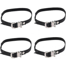 4pcs Bike Pedals Clips Adjustable Toe Strap Nylon Spin Bike Pedal Straps Exercise Bike Anti-slip Straps Universal Replacement Foot Pedal Parts
