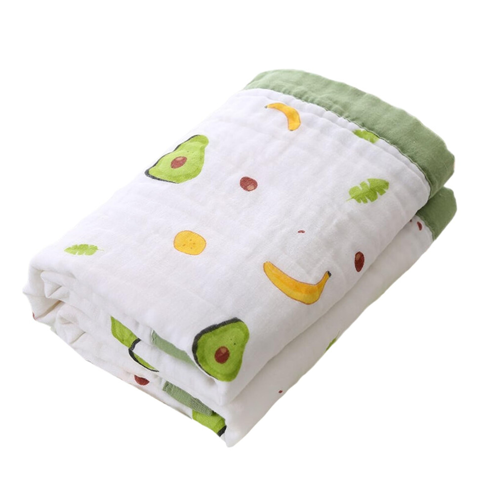 Lovely Baby Bath Towel 6 Layer Gauze Soft Absorbent Swaddle Blanket for Newborns Toddlers Avocado 110x110cm
