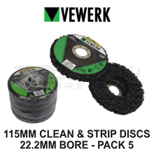 VEWERK 115Mm Clean & Strip Discs 22.2Mm Bore - Pack of 5 8122