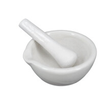 60mm Porcelain Mortar and Pestle Set White Grinding Bowl for Lab Use, Mixing and Crushing Tools