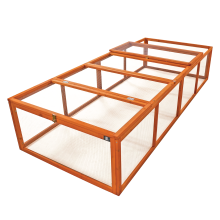 KCT 8ft Wooden Rabbit Run Large Enclosure for Small Animal Pet Tortoise Ferret Bunny Guinea Pig Outdoor Cage with Roof Secure Safe Play Pen Shelter