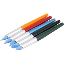 Clay Tools Pottery Sculpting Tools 5pcs / set Silicone Soft Head Clay Pottery Molding Pen DIY Craft Tool (Large)