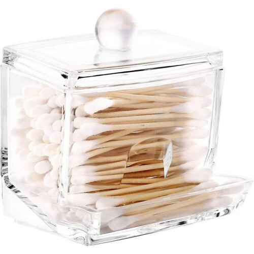 Swab Storage Dispenser Holder Clear Makeup Organizer Cotton Bud Holder Container