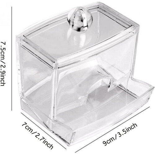 Swab Storage Dispenser Holder Clear Makeup Organizer Cotton Bud Holder Container 2