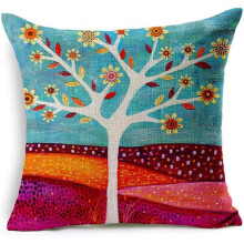 Abstract Trees Cotton Linen Decorative Throw Pillow Case Cushion Cover, 17.7 x 17.7inches
