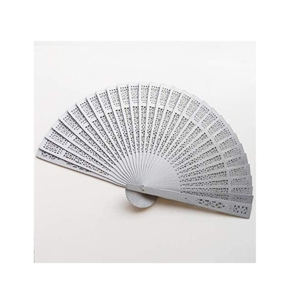 Folding Fans, Chinese Wooden Hand Fans for Weddings, Silver Carved Party Hand Fans, Decorative Folding Hand Fans-image-OPC-PKCTJTQ-NEW