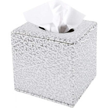 Tissue Box Cover PU Leather Cube Tissue Holder - Household Office Square Tissue Cover Case Paper Hol