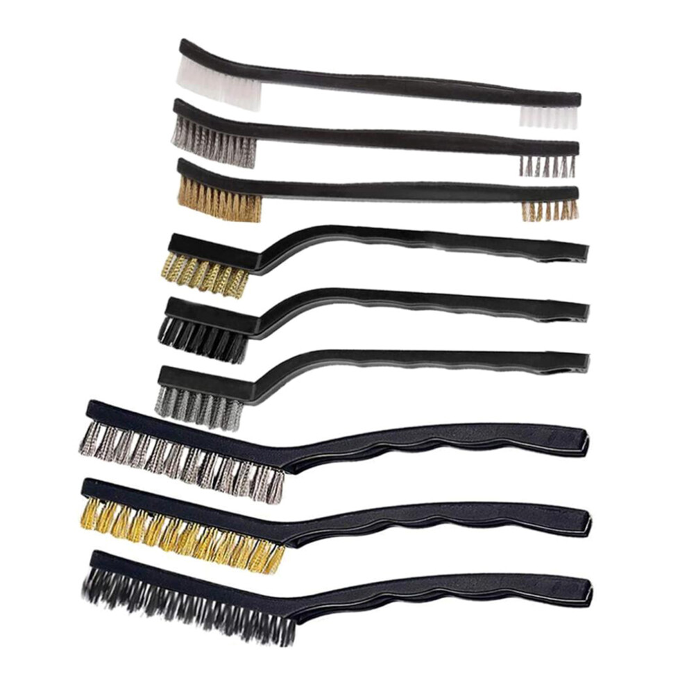 Versatile 9Pcs Wire Brush Set For Welding Slag And Rust Cleaning 7754000078196