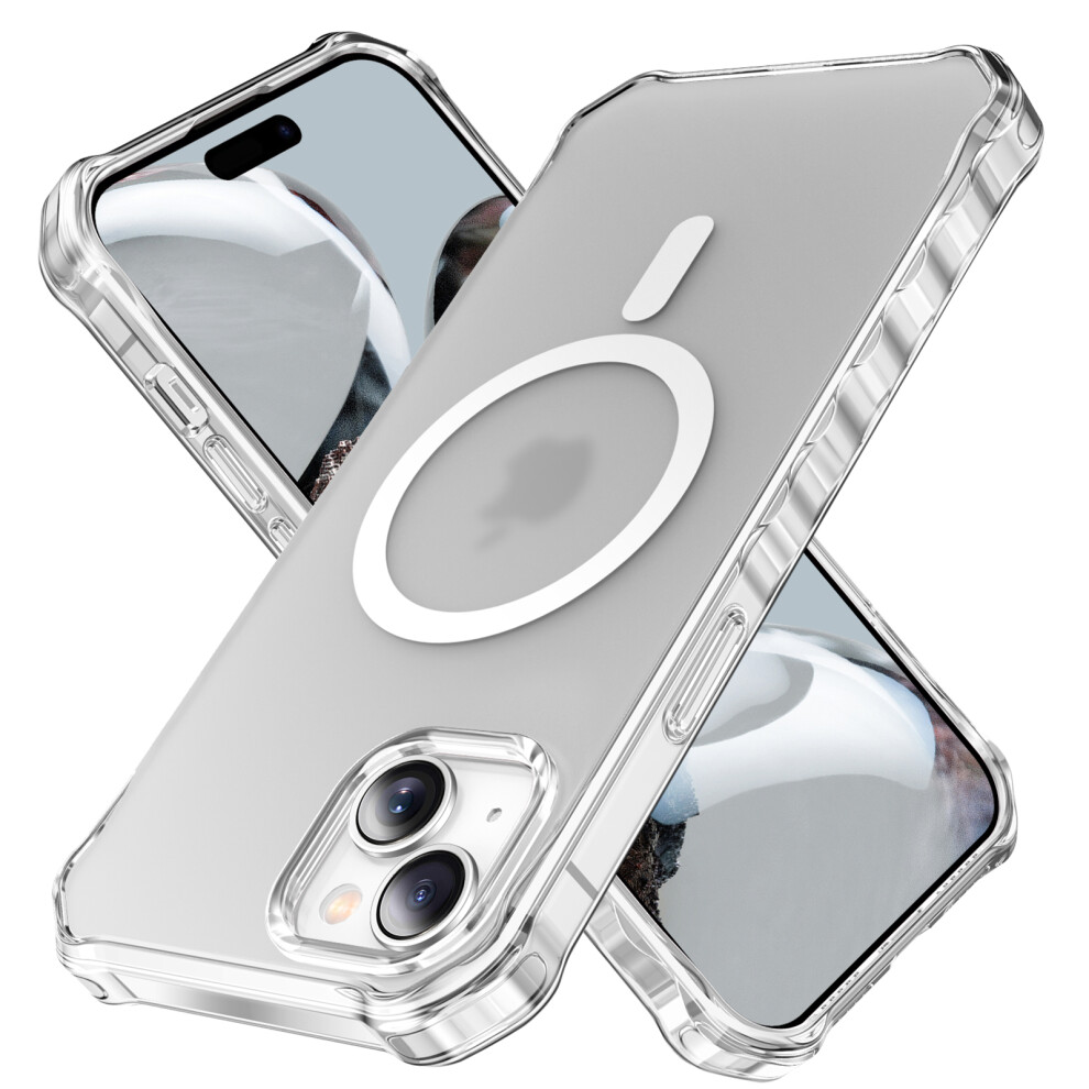 (Iphone 15, Transparent) For Iphone 15 Case Compatible With Magsafe Small Wavy Edge Pc+Tpu Phone Cover 6914281712344