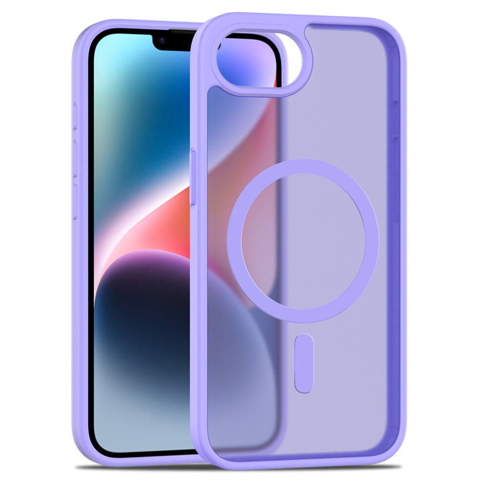 (Iphone 16E, ) For Iphone 16E Case Compatible With Magsafe Tpu Frame Acrylic Back Phone Cover Skin Touch Purple 6914288598675