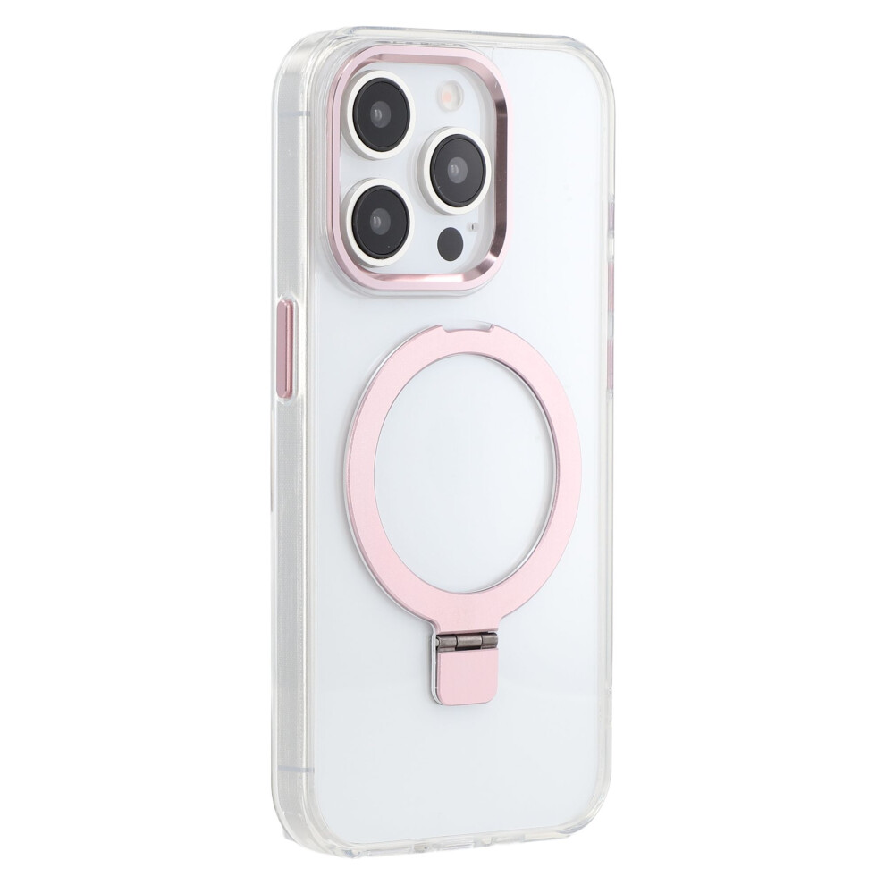 (Iphone 14 Pro, Rose ) For Iphone 14 Pro Case Compatible With Magsafe Kickstand Tpu+Pc Clear Phone Cover Gold 6914282967170