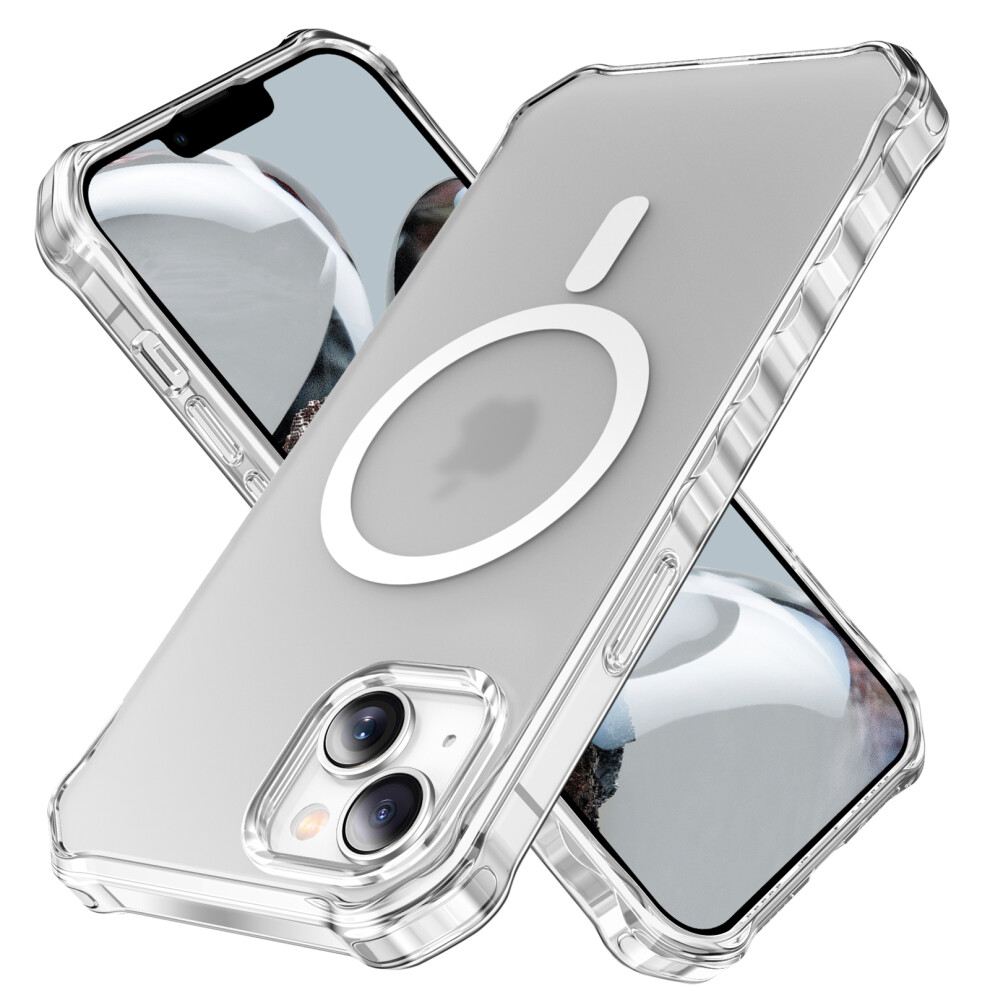 (Iphone 14, Transparent) For Iphone 14 Case Compatible With Magsafe Small Wavy Edge Pc+Tpu Phone Cover 6914283963843