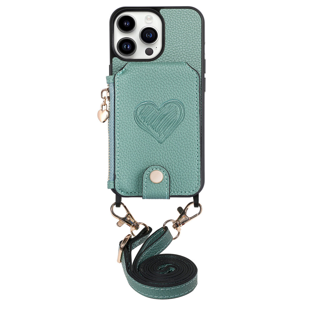 (Iphone 16 Pro Max, Baby ) For Iphone 16 Pro Max Case Card Holder Kickstand Leather Back Cover With Shoulder Strap Blue 6914288758901