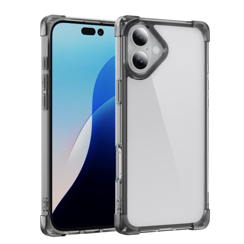(Iphone 16, Transparent ) For Iphone 16 Case Reinforced Corners Tpu+Acrylic Clear Phone Back Cover Black 6914280429861