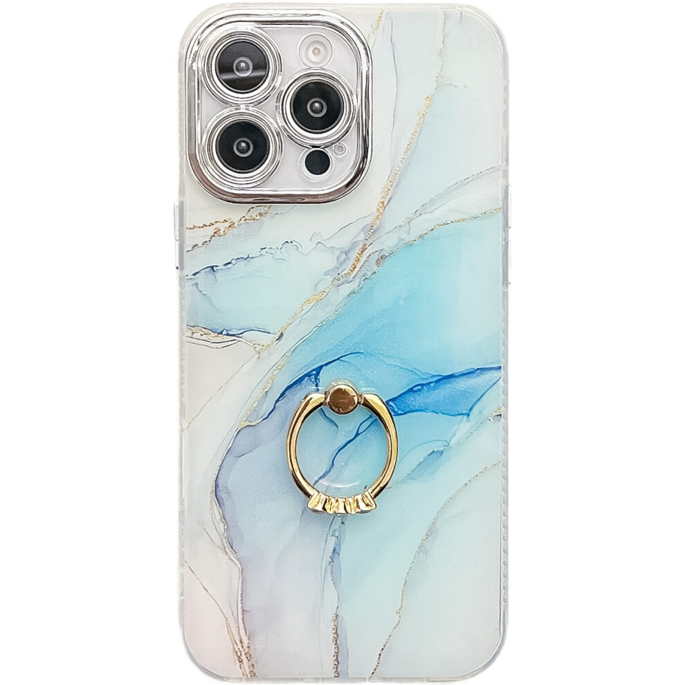 (Iphone 16 Pro Max, S5) For Iphone 16 Pro Max Case With Kickstand Imd Marble Pattern Electroplated Phone Cover 6914289012590
