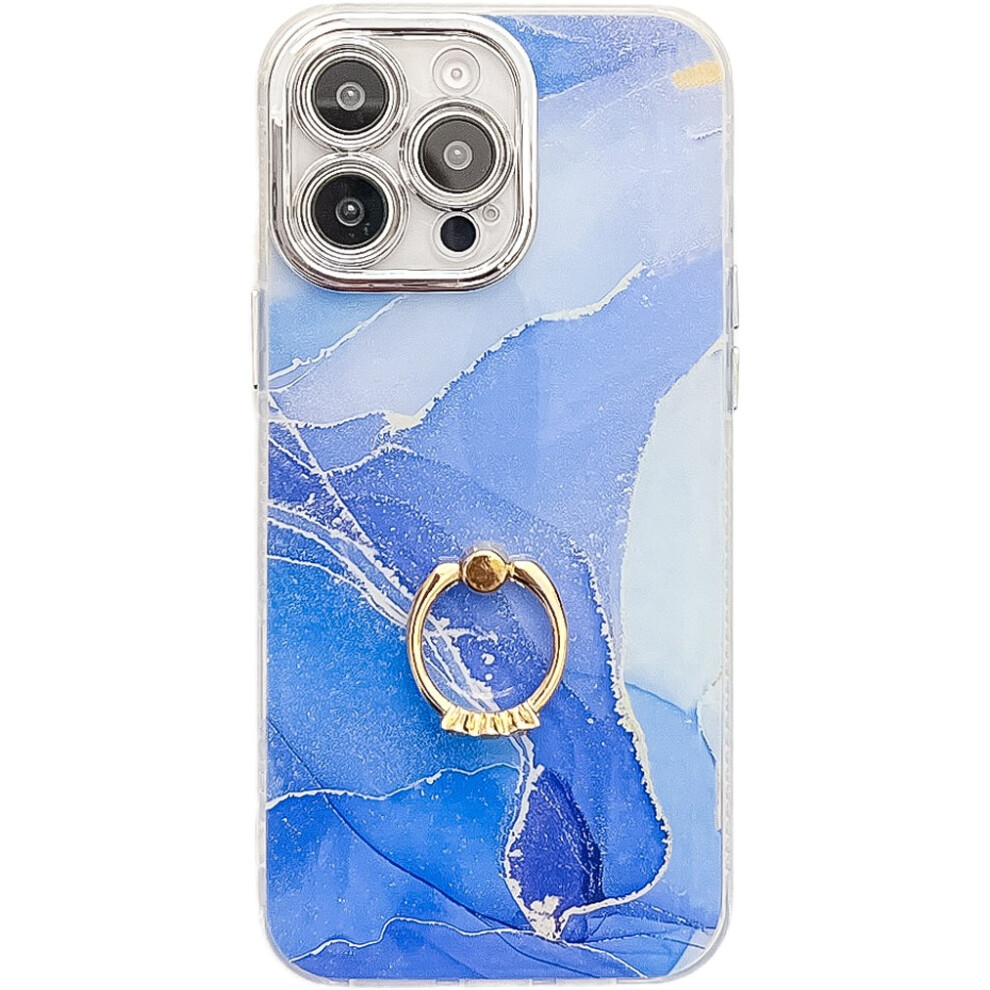 (Iphone 16 Pro Max, S16) For Iphone 16 Pro Max Case With Kickstand Imd Marble Pattern Electroplated Phone Cover 6914280535722