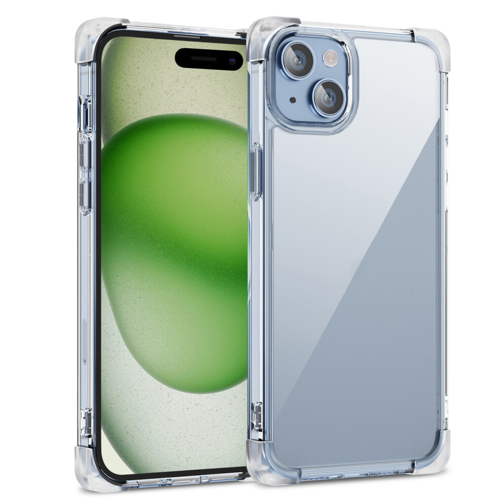 (Iphone 15, Transparent) For Iphone 15 Case Reinforced Corners Tpu+Acrylic Clear Phone Back Cover 6914281286784