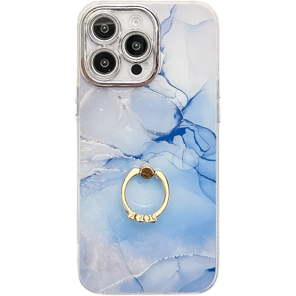 (Iphone 16 Pro, S11) For Iphone 16 Pro Case With Kickstand Imd Marble Pattern Electroplated Phone Cover 6914284029104