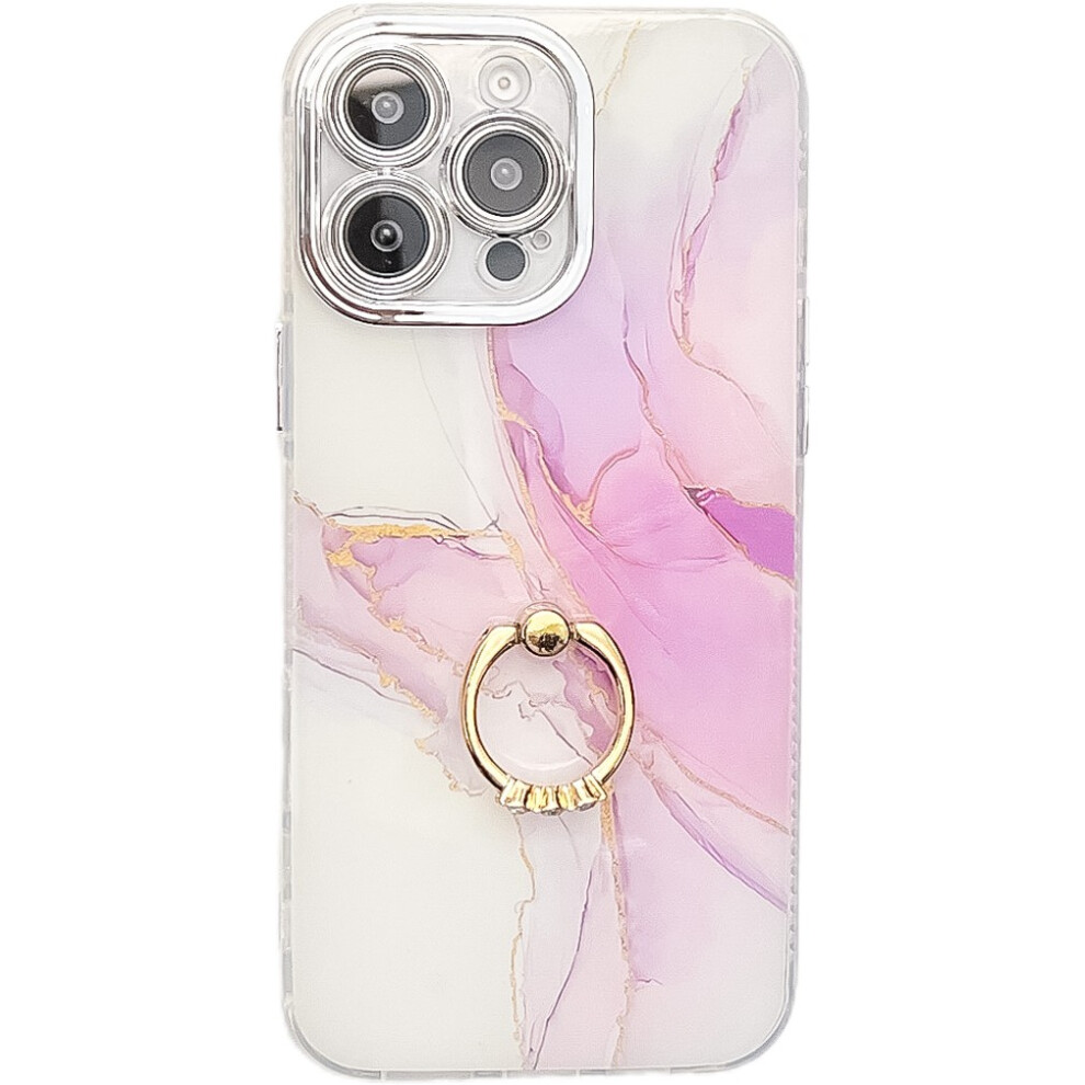 (Iphone 16 Pro, S6) For Iphone 16 Pro Case With Kickstand Imd Marble Pattern Electroplated Phone Cover 6914281687918