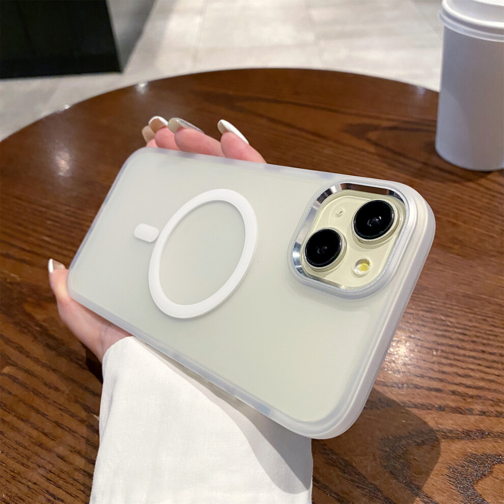 (Iphone 13, ) For Iphone 13 Case Compatible With Magsafe Tpu+Pc Translucent Matte Phone Cover White 6914282239222
