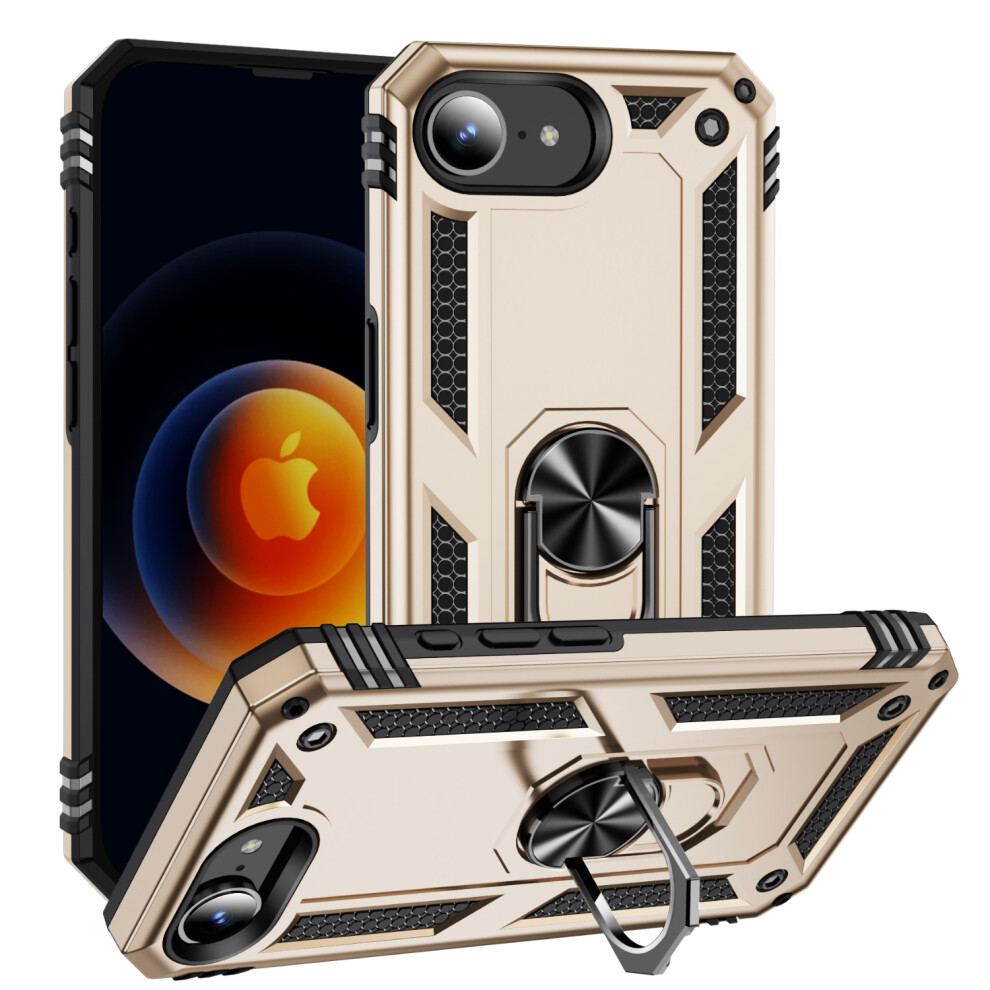 (Iphone 16E, ) For Iphone 16E Case Pc+Tpu Phone Cover With Kickstand Gold 6914286373304