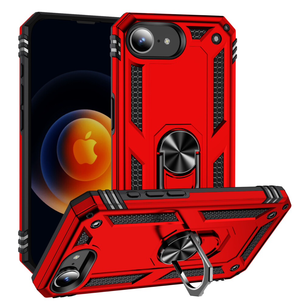 (Iphone 16E, ) For Iphone 16E Case Pc+Tpu Phone Cover With Kickstand Red 6914281943847