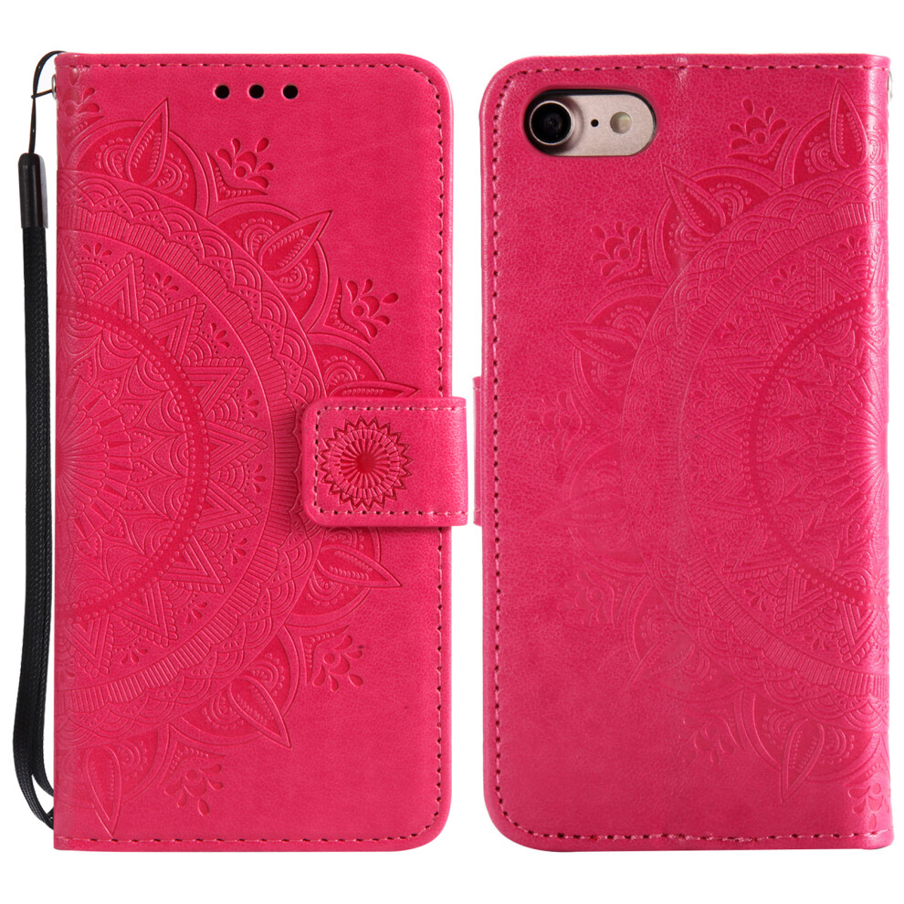 (Iphone 16E, Rose) For Iphone 16E Stand Case Imprinted Totem Pu Leather Wallet Phone Cover 6914283081455