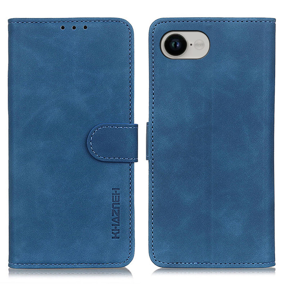 (Iphone 16E, ) Khazneh For Iphone 16E Case Pu Leather Retro Texture Phone Cover Blue 6914280264219